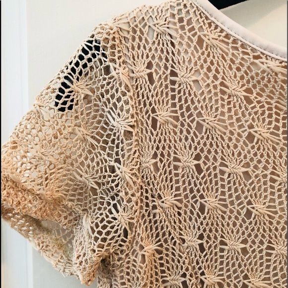 Rosegold Petite Tan Net Lace Overlay Dress - Picture 6 of 14